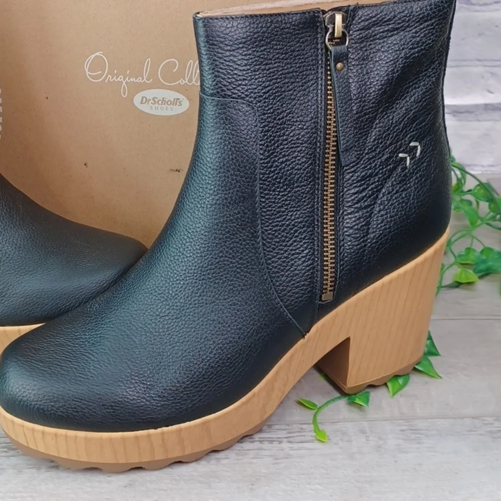 Dr. Scholl's Win Over Zipper Platform Ankle Boots NIB